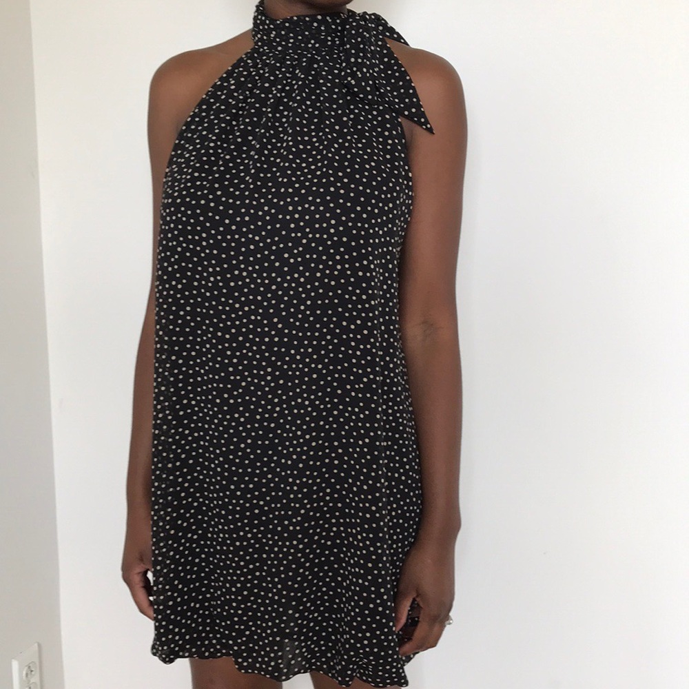 Promod French European Polka Dot Halter Dress